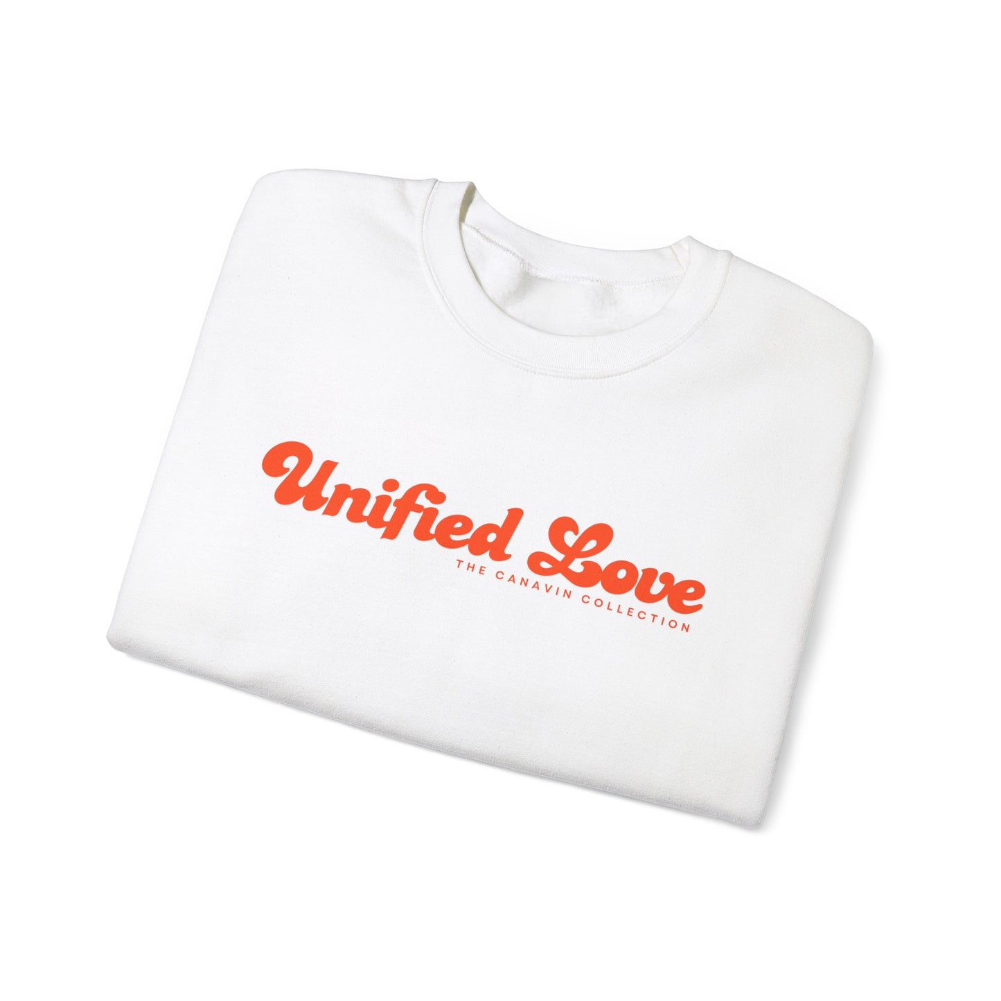 Unified Love Sweatshirt – Spread Love, Stay Cozy - Unisex Heavy Blend™ Crewneck Sweatshirt - White