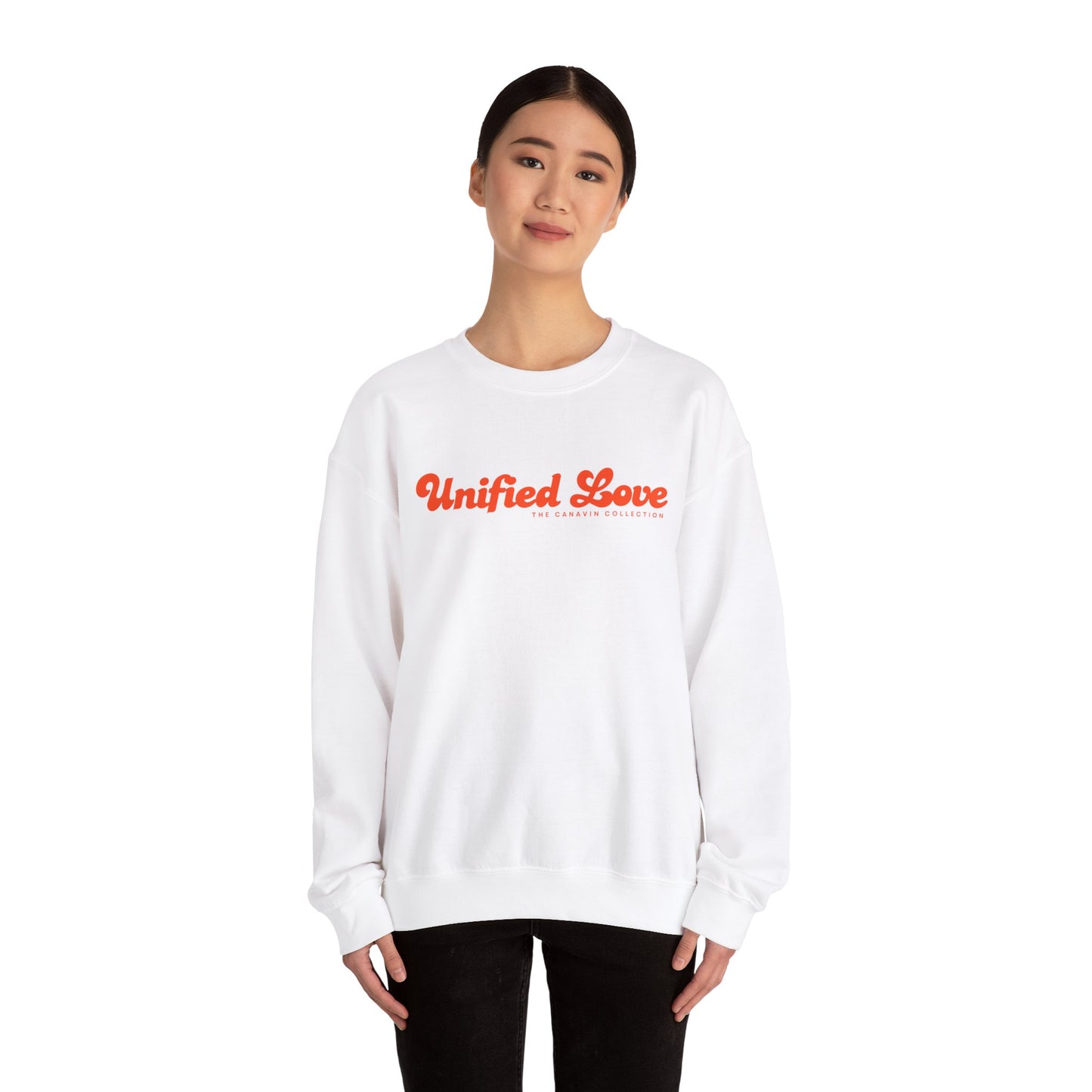 Unified Love Sweatshirt – Spread Love, Stay Cozy - Unisex Heavy Blend™ Crewneck Sweatshirt - White