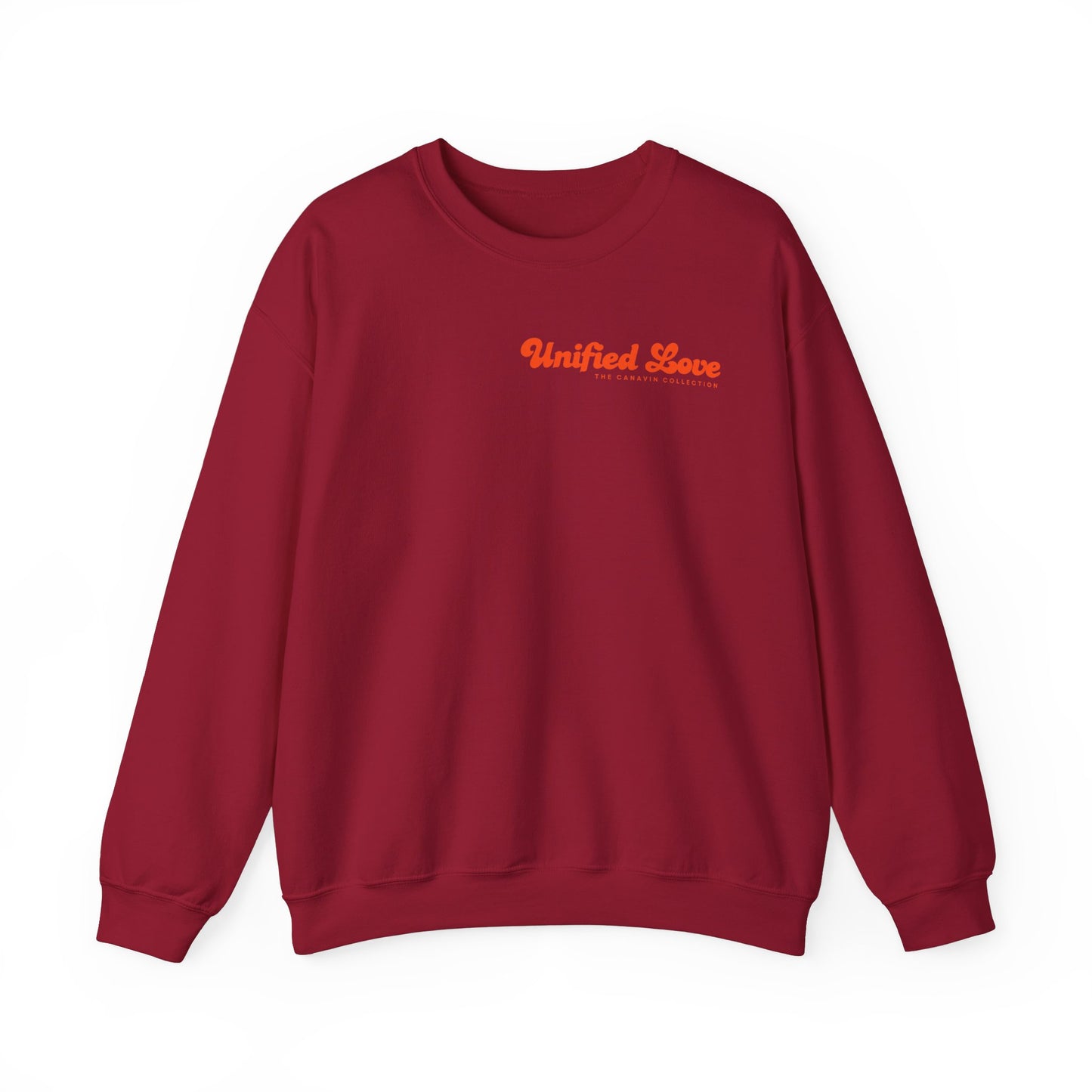 Unified Love Sweatshirt – Spread Love, Stay Cozy - Unisex Heavy Blend™ Crewneck Sweatshirt - Cardinal Red