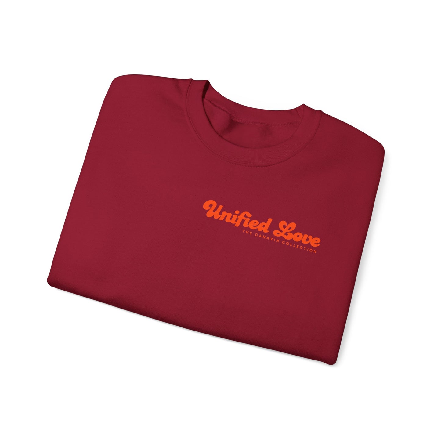 Unified Love Sweatshirt – Spread Love, Stay Cozy - Unisex Heavy Blend™ Crewneck Sweatshirt - Cardinal Red