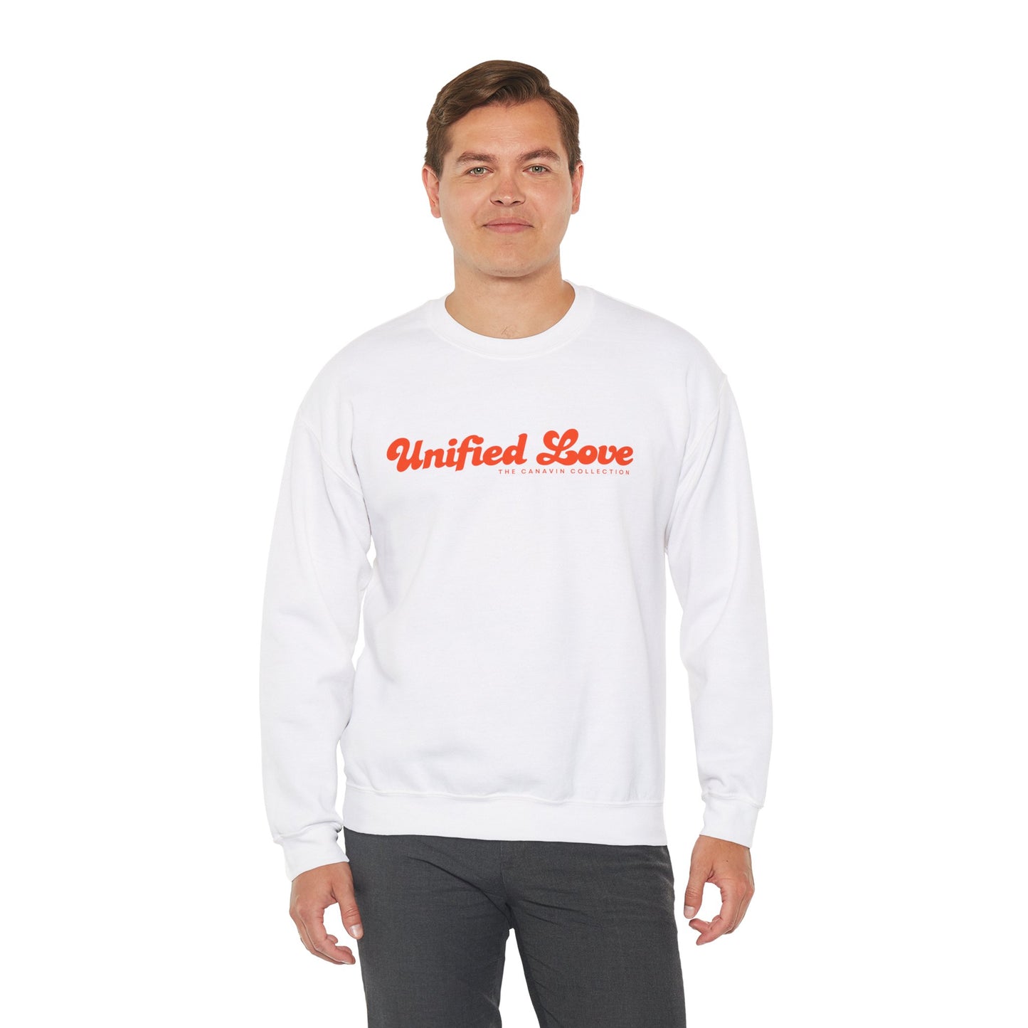 Unified Love Sweatshirt – Spread Love, Stay Cozy - Unisex Heavy Blend™ Crewneck Sweatshirt - White
