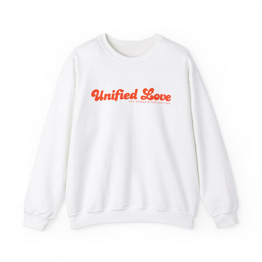 Unified Love Sweatshirt – Spread Love, Stay Cozy - Unisex Heavy Blend™ Crewneck Sweatshirt - White